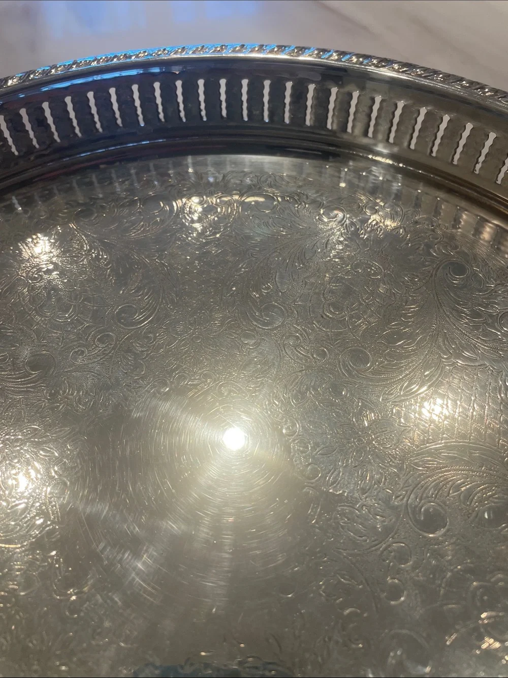 F.B. Rogers Silver Co. Vintage Silver Plate Decorative Serving Tray